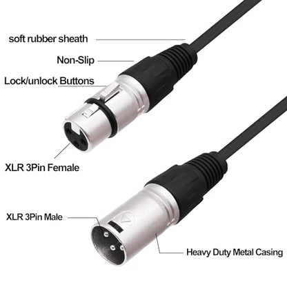 XLR Splitter Audio Y Cable 1 Female to 3 Way Male Adapter 0.6M | XLR Balanced Microphone Audio 1 to 3 Splitter Cord,for Mixer Amplifier Camera - style: 1 female to 3 male