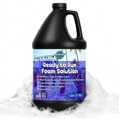 SurgeFX Foam Party Premixed Foam Solution Refill for Foam Machines - Safe, Highly Concentrated Foam for Parties, Weddings, Events - Pet & Human Safe Solution - 1 Gallon