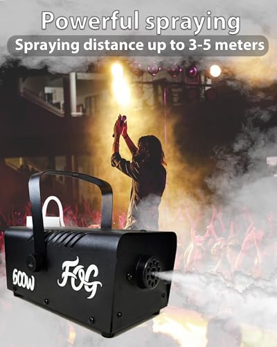 Fog Machine, Smoke Machine with Wireless&Wired Remote Control for Parties Halloween Wedding and Stage Effect, 600W