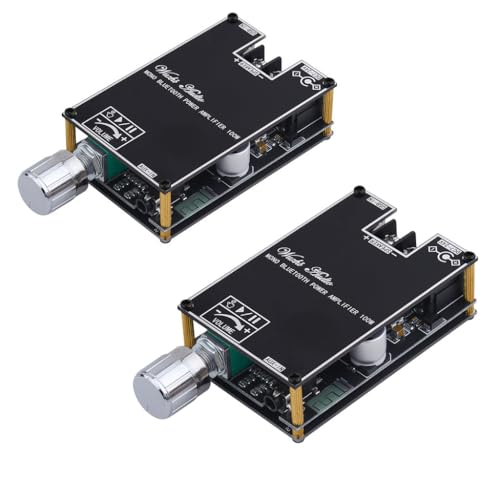 2Pack ZK-1001B Bluetooth Amplifier Board, 100W Mono AMP TWS Mini Amps | Audio Power Amplifier Module with Box Matching for Home Speaker System, Bluetooth/AUX/USB Input, APP Control DC 7-24V - color: Black1 2PCS ZK-1001B