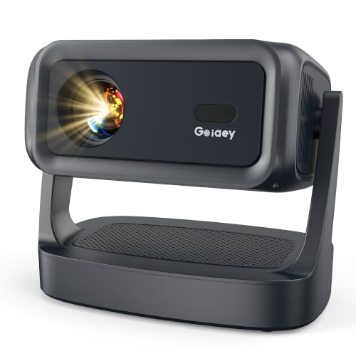 [3000 ANSI/ 330°Stand/Built in Apps] 4K-Projector with WiFi and Bluetooth 5.4, Goiaey GO2 Mini Outdoor Projector with Auto Focus, DoIby, Zoom, Portable Projector for Bedroom/Home/Ceiling - color: Black, size: Small