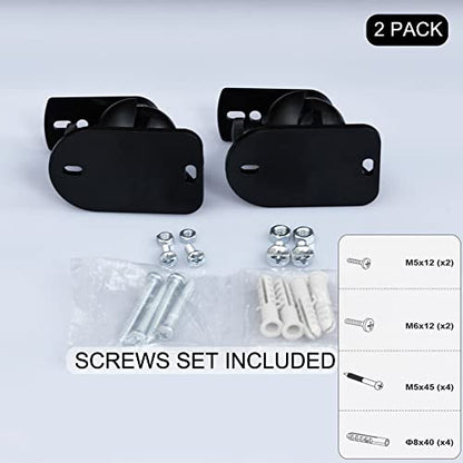 Speaker Mounts for Wall, 2 Pack Speaker Wall Mount Surround Speaker Bracket | Black Wall Mounts for Surround Sound Speakers | Satellite Small Speaker Mounting Brackets for Home Theater