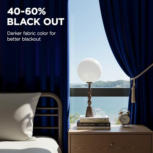 Joydeco Pinch Pleated Velvet Curtains 90 Inch Long 2 Panel Set for Living Room Bedroom, Back Tab Blackout Drapes with Adjustable Hooks (40”W x90”L,Royal Blue) - color: Royal Blue, size: 40"W x 90"L (Pack of 2)