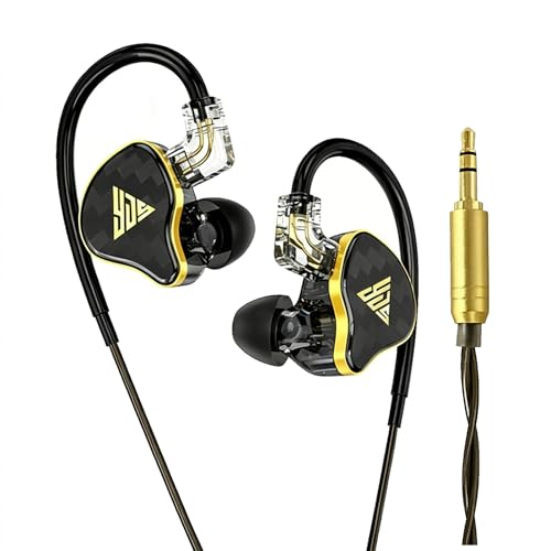 in Ear Monitor, HiFi Headphones with Dual Magnetic Dynamic Driver, Black - color: YJS-820-Black no Mic