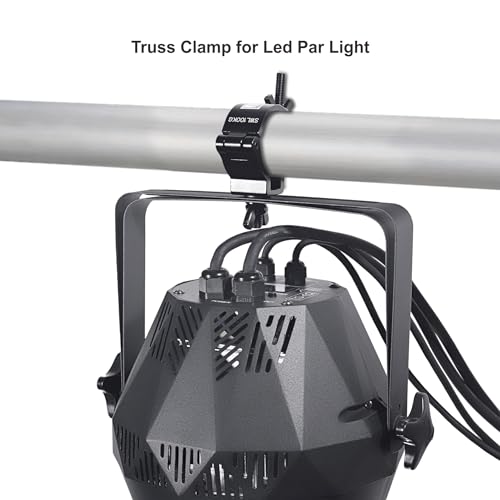 Truss Clamp Black 2 inch, 10PCS Rualin Premium Stage Light Clamps 50mm with TUV Certified, Heavy Duty 100kg 220lb Aluminium Lighting O Clamps, Fit for 48-52mm OD Tube/Pipe