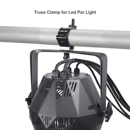 Truss Clamp Black 2 inch, 10PCS Rualin Premium Stage Light Clamps 50mm with TUV Certified, Heavy Duty 100kg 220lb Aluminium Lighting O Clamps, Fit for 48-52mm OD Tube/Pipe