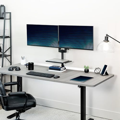 VIVO Universal Steel 14 x 10 inch Shelf Pole Mount for TV Cart, Attaches to 0.5” to 2.4” Poles, Speaker & Microphone Stands, Clamp-on Utility Storage Surface, Black, MOUNT-SF13P (Pack of 6) - size: 14 x 10 inch (Pack of 6)