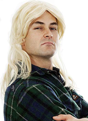 ALLAURA - Garth Wig Blonde Mullet Wigs Men 80s Costumes Mens MulletWig - Joe Dirt Mullet Wig Blonde MulletHair - color: 33-Blonde