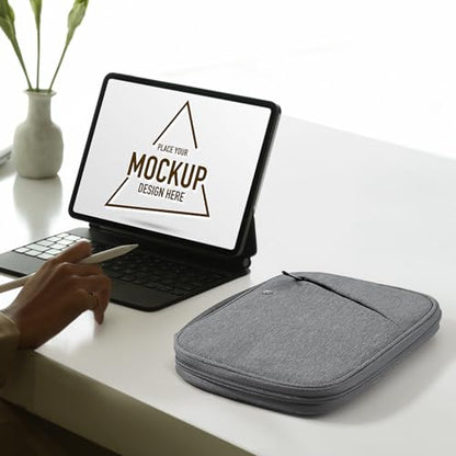 MoKo 7-8 Inch Tablet Sleeve Carrying Case Padded Protective Bag with Handle | Tablet Carrying Case Fits iPad Mini A17 Pro/6th 8.3-inch and iPad Mini 5/4/3/2th 7.9-inch, Light Gray - color: Light Gray, size: 7-8 Inch