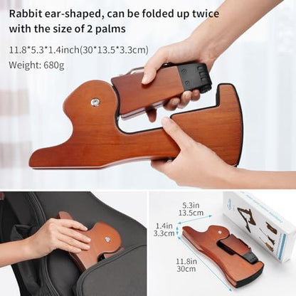GUITTO Wooden Guitar Stand - Collapsible Electric Bass Guitar Floor Stand Foldable for Acoustic, Banjo,Ukulele - GGS-13 - color: Brown