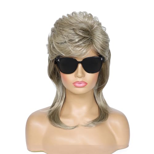Adequate Mullet Wig for Women, Joe Dirt,Emo Wig,80s Costumes Fancy Party Accessory Cosplay, Halloween (Blonde) - color: A-Blonde