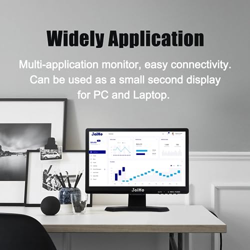 JaiHo 15.6-Inch Professional Security Monitor, 1920x1080P CCTV Screen with Metal Housing, BNC HDMI VGA AV USB, Industrial Display for DVR NVR System, 24/7 Reliable Security Surveillance - color: 15.6 inch 1920×1080