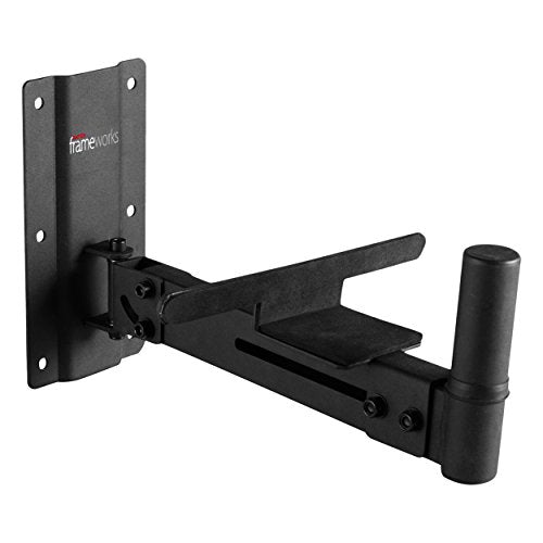 Gator Frameworks Adjustable Studio Speaker Wall Mount, Fits Both 38mm & 35mm Speaker Mounts – 100lb Weight Capactiy, Black Finish (GFW-SPK-WM100)