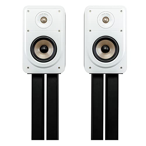 Polk Signature Elite ES15 Surround Sound Speakers - Hi-Res Audio Certified, Dolby Atmos & DTS Compatible, 1" Tweeter & 4" Woofer, Power Port Technology for Bass (Pair, Elegant White) | Hi-Res Audio Certified, Dolby Atmos & DTS:X Compatible, 1" Tweeter & 5