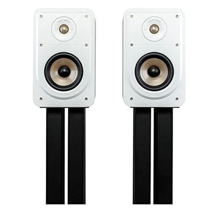 Polk Signature Elite ES15 Surround Sound Speakers - Hi-Res Audio Certified, Dolby Atmos & DTS Compatible, 1" Tweeter & 4" Woofer, Power Port Technology for Bass (Pair, Elegant White) | Hi-Res Audio Certified, Dolby Atmos & DTS:X Compatible, 1" Tweeter & 5