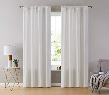 HLC.ME Lopez Velvet Drapes - Premium Privacy Back Tab Rod Pocket Window Treatment Curtain Drapery Panels for Bedroom & Living Room - Set of 2 Panels (54 x 84 inches Long, White) - color: White, size: 54"W x 84"L (Pack of 2), style: Back Tab Rod Pocket