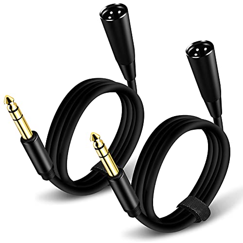 1/4 Inch TRS to XLR Cable 3Ft 2pack, 6.35mm Male to XLR 3 pin Male Balanced Cable,for Microphone, Audio Mixer, Speaker, Studio and More… - color: black, size: 3Ft 2pack