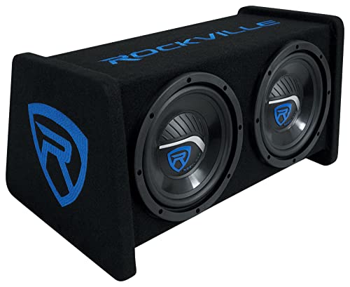 Rockville RV208P Dual 8" Car Audio Subwoofers in Vented Enclosure Box - style: Dual 8"