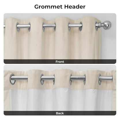 HPD Half Price Drapes Signature Grommet Blackout Velvet Curtains For Living Room 50 X 96 (1 Panel), VPCH-120601-96-GRBO, Alabaster Beige - color: Alabaster Beige, size: 50"W x 96"L (Pack of 1)