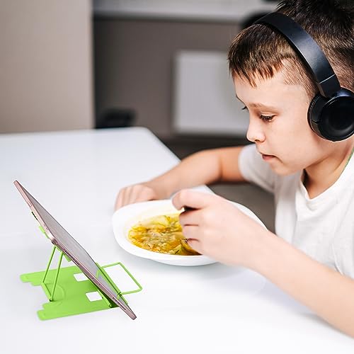 Honagu Small Book Stand Book Holder Metal Desk Stand for Reading Hands Free, Adjustable Cookbook Documents Holder, Portable for Music Books, Textbook, Recipe, Tablet, Ipad, Great Gifts (Green) - color: Green