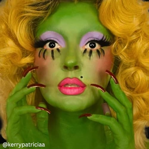 Mehron Makeup Color Cup Greasepaint - GREEN, Face & Body Paint | High-Pigment, Long-Wear Cream Face Paint Makeup for Theater, Halloween, Cosplay, & More. Cruelty Free & Made in the USA. - color: Green