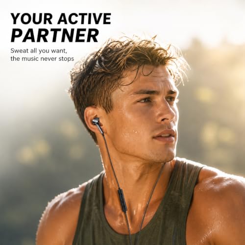 Kamon K66 USB C DAC Earbuds, 14.2mm Dynamic Driver, HD Microphone, 3-Button Volume Control, Semi in-Ear Wired Earphones for iPhone 17/16/15, Samsung Galaxy, Pixel and iPad 1 Pack - color: Black