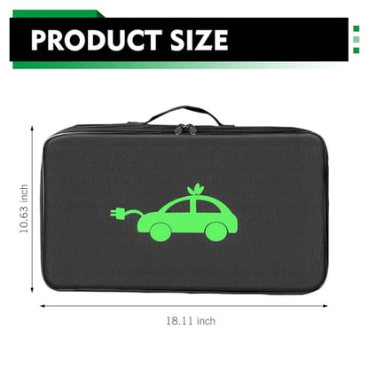 Car Tools Cable Bag, EV Charger Carrying Bag, Portable EV Charger Carrying Bag, Waterproof Oxford Cloth Car Cord Hoses Organizer Case, for Most Cars (Black)