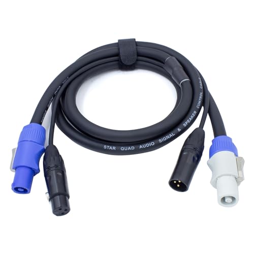 Professional 13AWG Power Twist|DMX Cable - Stage Lighting Hybrid Cable with Speaker Power Signal Integration - Audio Signal (6Feet) - size: 6Feet