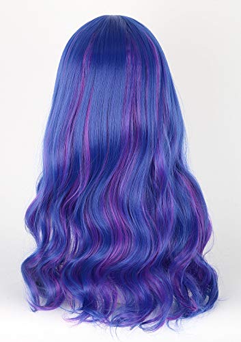 Topcosplay Kids wig for Girls Blue and Purple Wig Halloween Costume Cosplay Wig Long Wavy - color: Blue and Purple