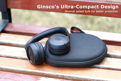 Ginsco Case Compatible with JBL Tune 510BT Bluetooth Headphones, with JBL Tune 520BT/670NC Live 460NC/Junior 320, with Sony WH-CH520/510, Travel Carrying Headphone Case for On Ear Headphones (Black) - color: Black