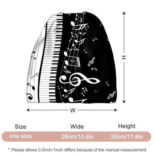 Art Owl Women's Slouchy Beanie Hat Cute Turban Hats Cancer Headwear Caps Baggy Skull Sleep Scarf - color: Musical Notes