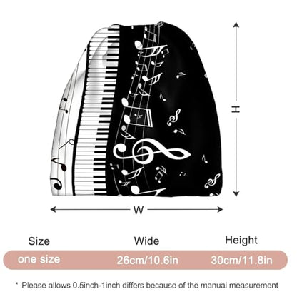 Art Owl Women's Slouchy Beanie Hat Cute Turban Hats Cancer Headwear Caps Baggy Skull Sleep Scarf - color: Musical Notes