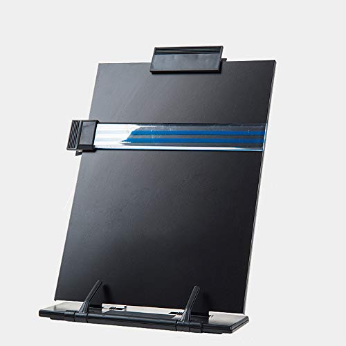 Hanghs Desktop Document Holder/Paper Stand/Clipboard for Sheet Music/Cookbook/Book with 7 Adjustable Positions and a Highlighting Side Clip Black | 7 adjustable angles, acrylic panel, highlight side clip, 13.9 x 8.2 in, page holder for music sheets or rec