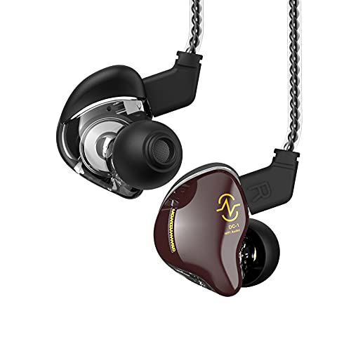 EZ EAR Wired Earbuds in Ear Headphones Monitor,1DD HiFi Bass Immersive Sound Earphones, for Drummer Musicians Singer Stage Earbuds, Patented Ear Tips Headset,CCZ Coffee Bean (3.5mm Brown with Mic) - color: Brown, size: With Mic