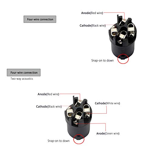 Speakon NL4FC，GELRHONR NL4 Connector Round Speaker Plug Twist Lock 4 Pole Speaker Plug Compatible with Speakon NL4FC, NL4FX, NLT4X, NL2FC, NA4LJ, NA4LJX, NL4MP, NL4MPR - 2 Pairs