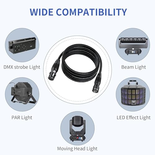 SMALL-EYE 5 Pin DMX Cables 25 ft 4-Pack, 4-Core Male to Female - size: 25 feet -4 Packs