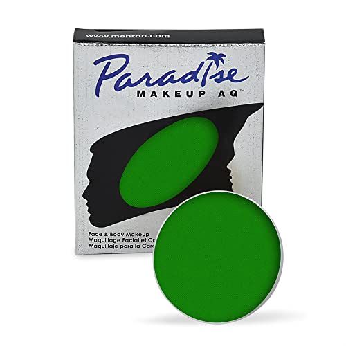 Mehron Makeup Paradise AQ - AMAZON GREEN, Water-Activated Face & Body Paint - color: Amazon Green, size: 0.25 Ounce