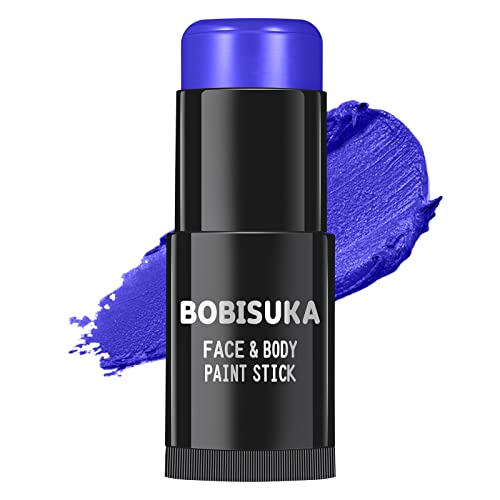 BOBISUKA Blue Face Body Paint Stick, Professional Dark Blue Eyeblack Sticks for Sports, Blendable Body Painting for Halloween Makeup Avatar Smurf Mystique Cosplay Special Effects Costume SFX Stage Kit - color: Blue