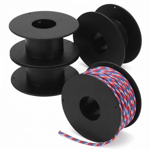 GLEAVI Plastic Wire Reel & Cable Organizer - 4pcs Black - size: 6.90X6.90X3.40CM