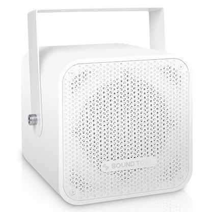 Sound Town Compact 2-Way 5" Coaxial Wall Mount Commercial Loudspeaker, White, with 5" Woofer, Birch Plywood, Speed Mounting Bracket for Bar, Church - color: White, size: 5"