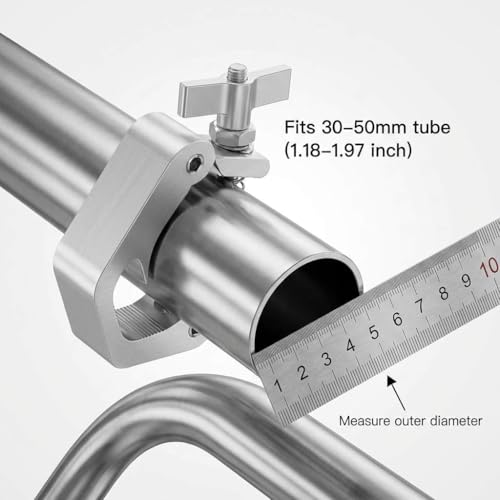 QWORK Aluminum Stage Light Truss Clamp 10 Pack, 1.18" to 1.97" Fit, 330lb Load for DJ Booth, Theatrical Rig & Event Setup