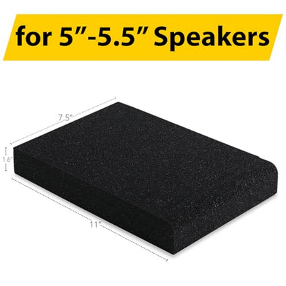 Sound Addicted - Studio Monitor Isolation Pads for 5 Inch Monitors, Pair of Two High Density Acoustic Foam which Fits Most Speaker Stands | SMPad 5 - size: for 5'' Speakers