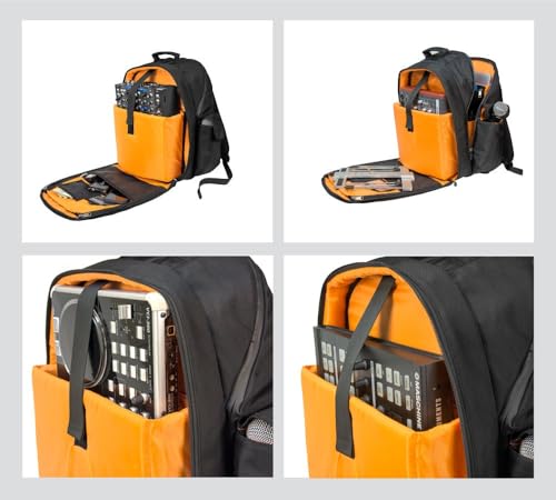 Jetpack Prime DJ Backpack for DVS, Mobile, or Club Gigs, Bag Carry Mixers S9, 62, etc., Laptop, Stand, Tablet, Headphone, Vinyl Records, USB Mobile Devices, Needle Case, Cables, Microphone & More
