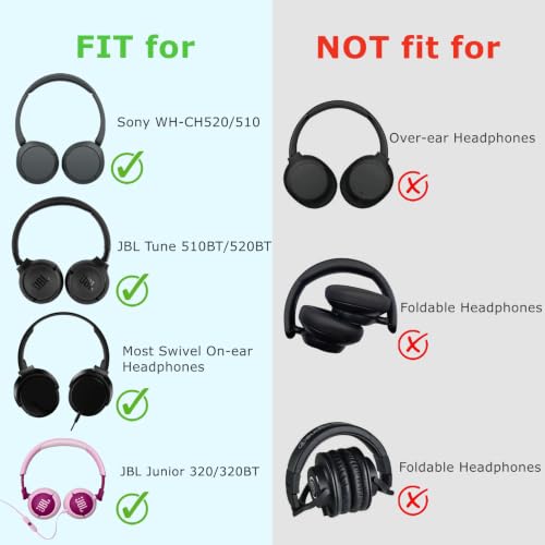 Ginsco Case Compatible with JBL Tune 510BT Bluetooth Headphones, with JBL Tune 520BT/670NC Live 460NC/Junior 320, with Sony WH-CH520/510, Travel Carrying Headphone Case for On Ear Headphones (Black) - color: Black