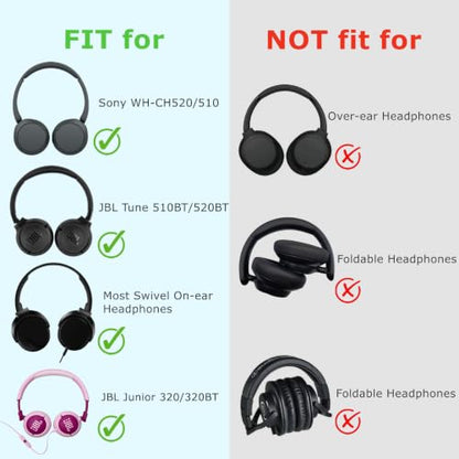 Ginsco Case Compatible with JBL Tune 510BT Bluetooth Headphones, with JBL Tune 520BT/670NC Live 460NC/Junior 320, with Sony WH-CH520/510, Travel Carrying Headphone Case for On Ear Headphones (Black) - color: Black