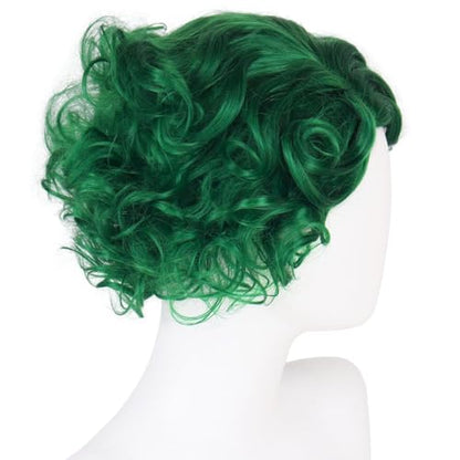 Green Wigs Women Short Curly Retro Style Halloween Costume Lolita Cosplay - color: Green