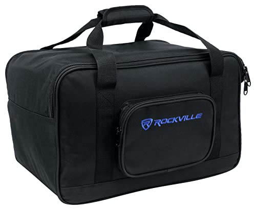 Rockville BPA8 8" DJ PA Speaker Pair Bundle with 2 TB8 V2 Carry Bags | 300W Peak / 75W RMS Each, Bluetooth, USB/SD, XLR/TRS/RCA Inputs, FM Radio, Padded Bags with Stand Holders, 4-Items
