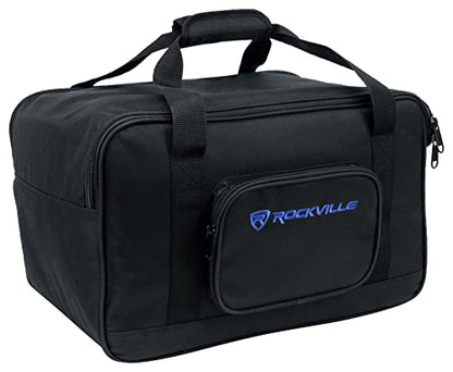 Rockville BPA8 8" DJ PA Speaker Pair Bundle with 2 TB8 V2 Carry Bags | 300W Peak / 75W RMS Each, Bluetooth, USB/SD, XLR/TRS/RCA Inputs, FM Radio, Padded Bags with Stand Holders, 4-Items