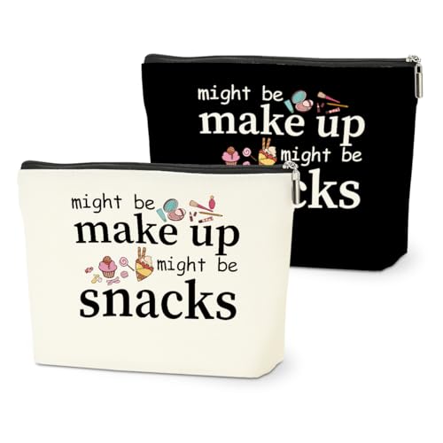 2 PCS Friend Gifts for Women Makeup Bag Snack Bag Funny Gifts Cosmetic Bags | Sister Birthday Christmas Graduation Friendship Gift for Daughter From Mom - might be makeup might be snacks - color: Multicolor 0081