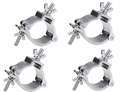 DragonX O-Clamp 4 Pack | Heavy Duty 2-Inch Lighting Truss Clamp, 220 lb Load Capacity | Professional Stage Light Clamps for DJ Lights, Moving Heads, Clubs & Theaters